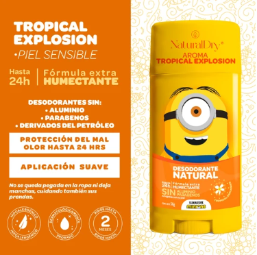Desodorante Natural Kids Minions Tropical Explosion Piel Sensible – NaturalDry