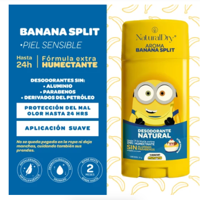 Desodorante Natural Kids Minions Banana Split Piel Sensible – NaturalDry