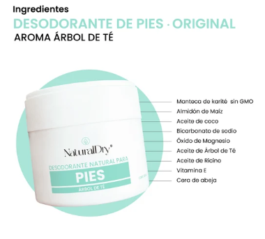 Desodorante Natural para Pies Tea Tree – NaturalDry